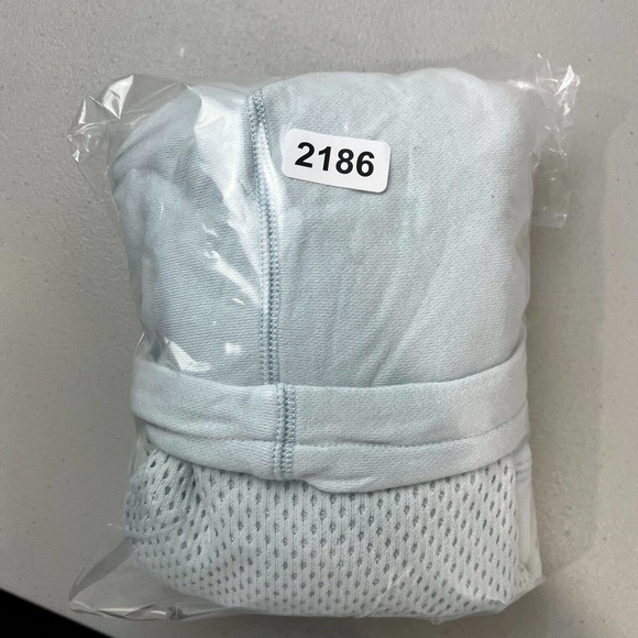 Rebecca Taylor Womens Hoodie Mesh Pullover Size L‎ Light Blue Drawstring - Picture 12 of 12